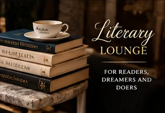 Stacked books beside a cup of coffee